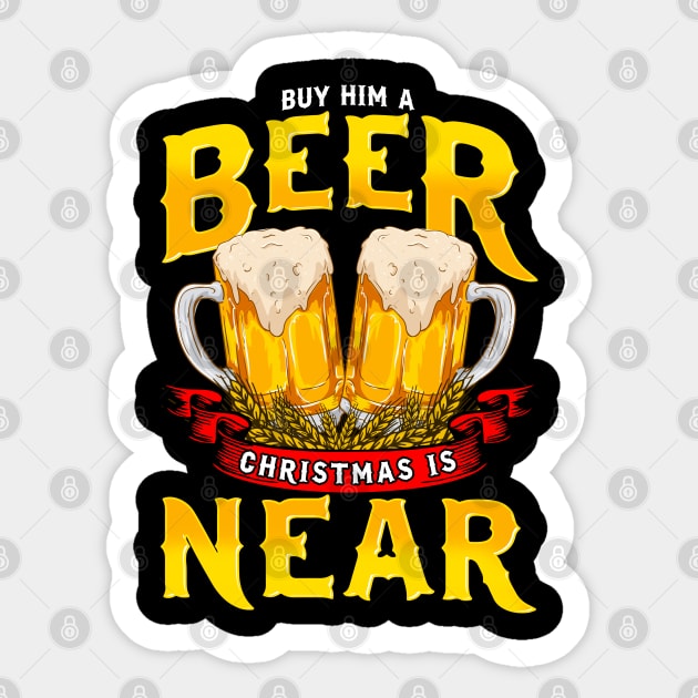 Funny Xmas Beer Drinking Christmas Gift Sticker by creative